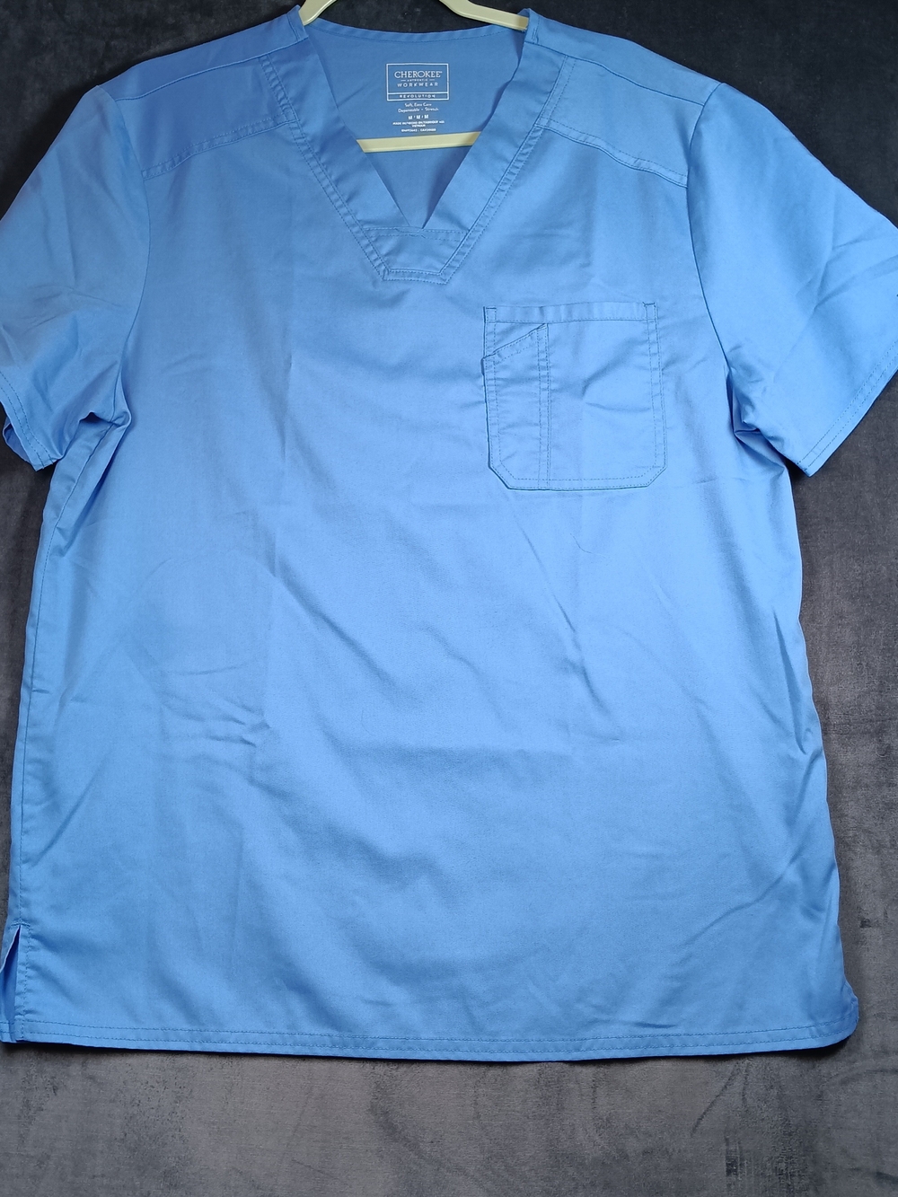 Cherokee Revolution Men’s V-Neck Scrub Top - Blue